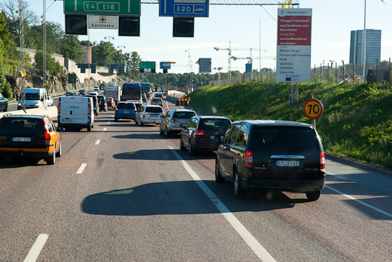 Biltrafiken kostar minuter