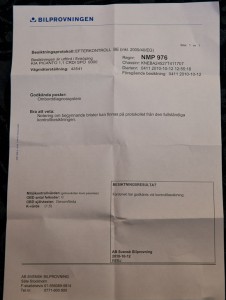 Blankt papper från Bilprovningen