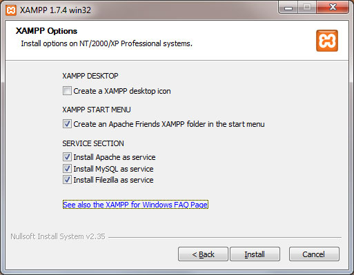 Installera XAMPP som tjänst eller fristående program