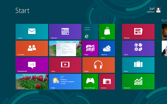 Gränssnittet Metro i Windows 8