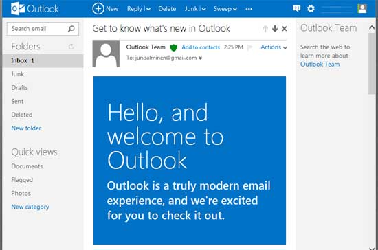 Outlook istället för Hotmail