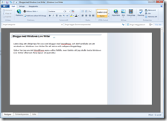 Windows Live Writer rekommenderas istället för WordPress egna editor