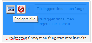 Markera bilden och klicka på bildikonen för att redigera