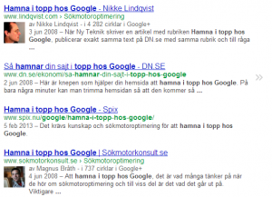 Hamna i topp hos Google