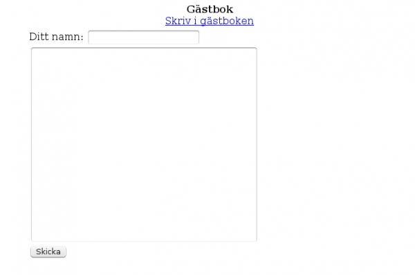 Så här ser vår gästbok ut
