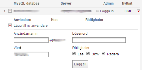 Lägg till en MySql-användare