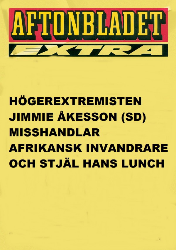 Jimmie Åkesson misshandlar afrikansk invandrare och stjäl hans lunch