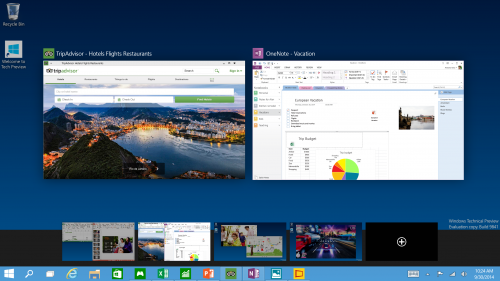 Windows-10 får virtuella skrivbord