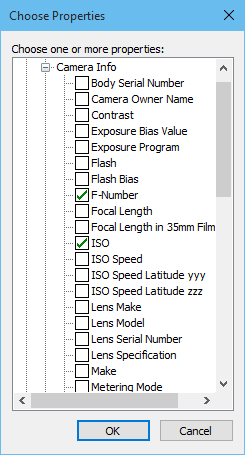 Välj vilka metadata som ska bilda filnamn